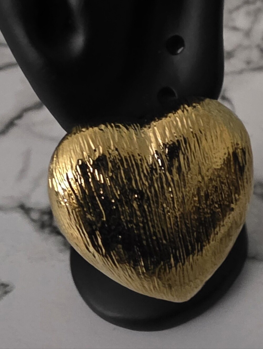 Gold Heart Earrings - Textured Finish